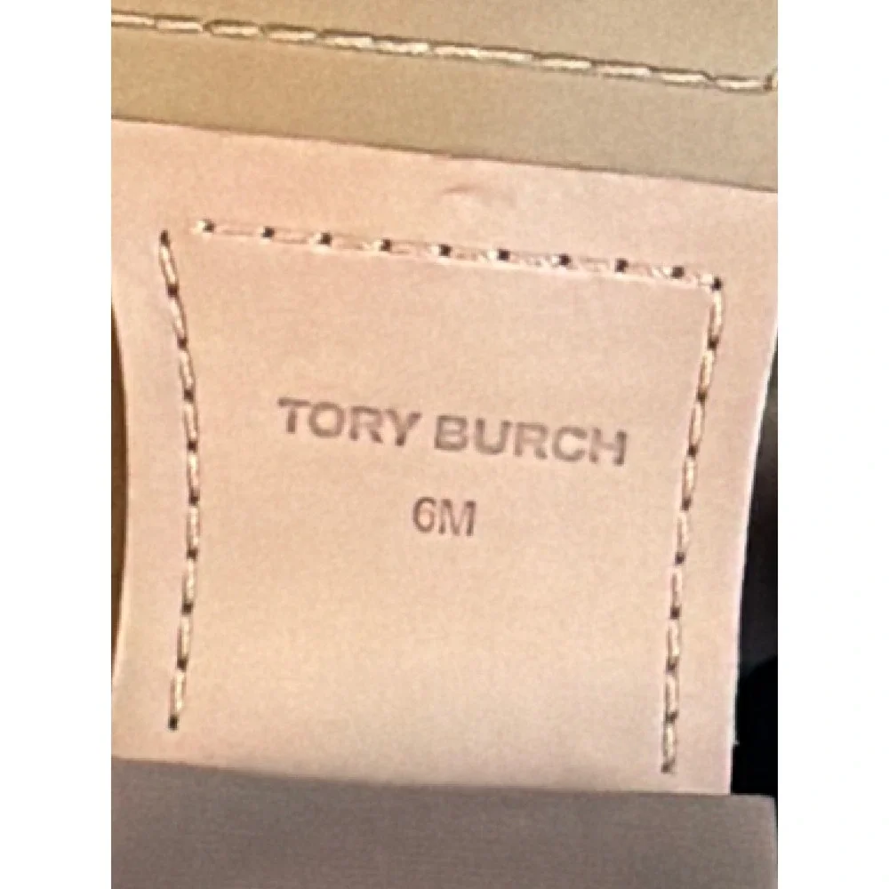 Tory Burch Suede Chelsea Ankle Boots Double T Logo Block Heel 6M River Rock